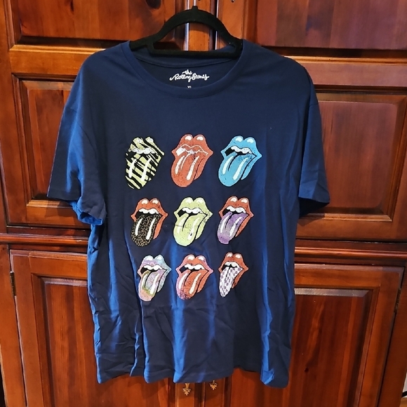 The Rolling Stones Short Sleeve Blue Graphic T-Shirt, XL, NWOT - Picture 1 of 2